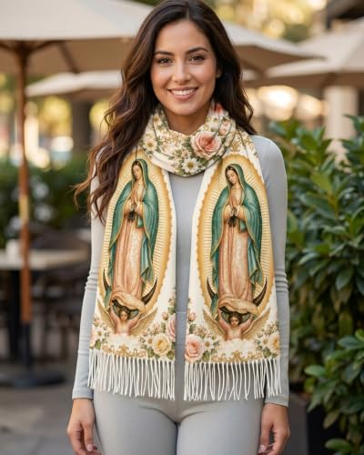 Virgen De Guadalupe Shawls for Women, Virgin Mary Blanket Scarf, Soft Scarf Wrap Prayer Shawl Catholic Gifts - color: Virgen De Guadalupe 2611