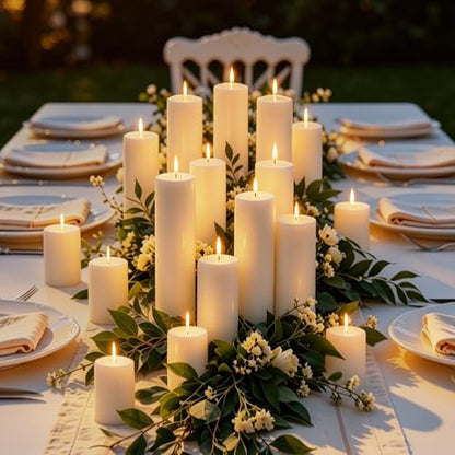 18 Pack White Pillar Candles Set, Unscented Smokeless Dripless - color: White Flat-top, size: 2x3/6/8 Inch