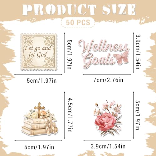 Christian Prayer Board Stickers - 50 Pcs Pink Jesus Bible Supplies - color: Pink Vintage