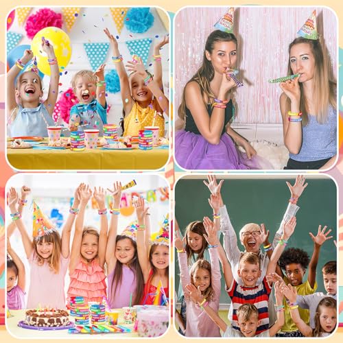 JUNEBRUSHS 42pcs Happy Birthday Silicone Bracelets Classroom Reward Gifts - style: Happy Birthday Style
