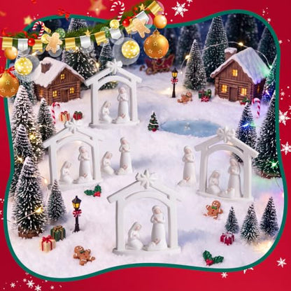 Amyhill 20Pcs Mini Christmas Nativity Figurines Set, Miniatures Nativity - style: Holy Family