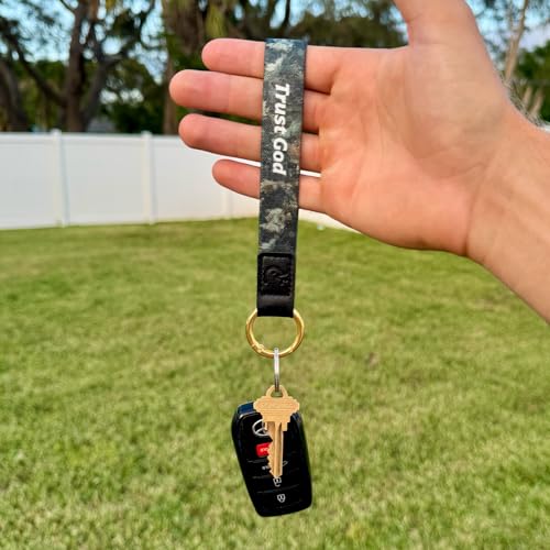 Yappy Daily Bible Verse Keychain Wristlet, NFC Christian Lanyard for Keys, Wallet, ID & Phone for Women Men - color: Trust God