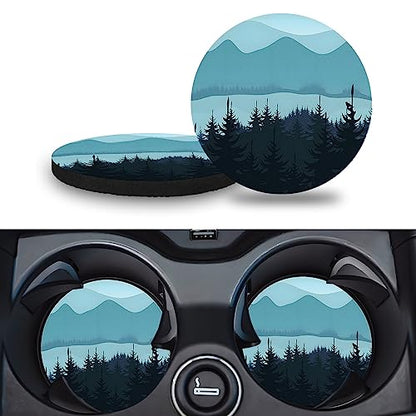 Car Cup Holder Coasters, 2 Pack – 2.75" Universal Auto Anti-Slip Insert Coaster, Rubber Car Coasters, Personalized Car Accessories for Women & Men (Adventure Awaits) - color: Adventure Awaits