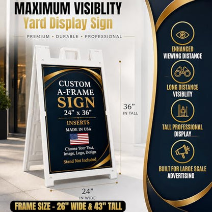 Plastic Sign HolderA-Frame Sidewalk Curb Std by BCB 24x36 | Printed in USA - color: A-Frame Inserts with Plastic Stand