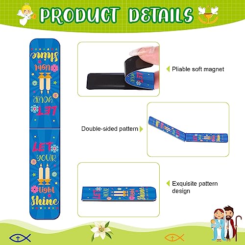 Harloon 48 Pcs Christian Bookmarks Bible Verses Magnetic Bookmarks,Cute - style: Cute