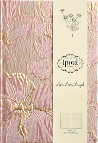 Floral Journal for women, Hardcover Notebook, A5, 6x8, Ruled Pages, Lay Flat, Pretty Journal, Lily Flower, Pink, can be Reading Journal, Writing Notebook, Self Love Journal, Personal Journal - color: Lily Pink