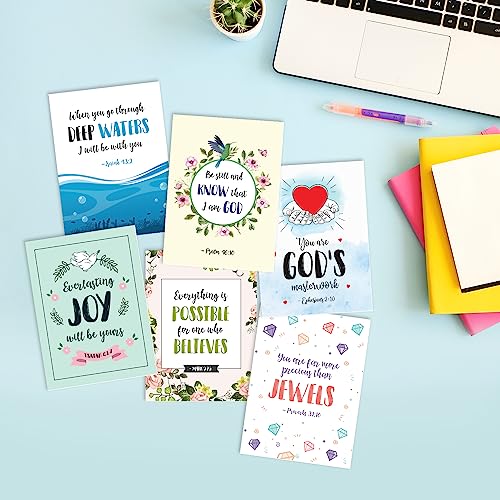 S&O Scripture Cards - Set of 48 Boxed Bible Verse Blank Note Cards with Envelopes - Christian Greeting Cards/Inspirational Prayer Cards, 6 Designs. Christian Stationary with Bible Verses - size: Set of 48