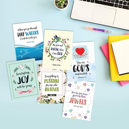 S&O Scripture Cards - Set of 48 Boxed Bible Verse Blank Note Cards with Envelopes - Christian Greeting Cards/Inspirational Prayer Cards, 6 Designs. Christian Stationary with Bible Verses - size: Set of 48