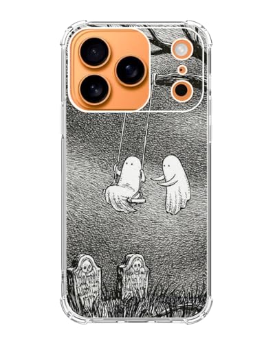 Halloween Spooky Ghosts Phone Case Compatible with iPhone 17 Pro Max, Tomb Yard Horror Phone Cover for iPhone 17 Pro Max, Trendy TPU Bumper Phone Cover Case - color: Cute Ghosts