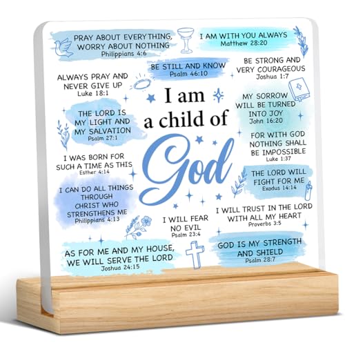 Baptism Gifts for Boy, Inspirational Scriptures Acrylic Desk Sign - color: M60A08