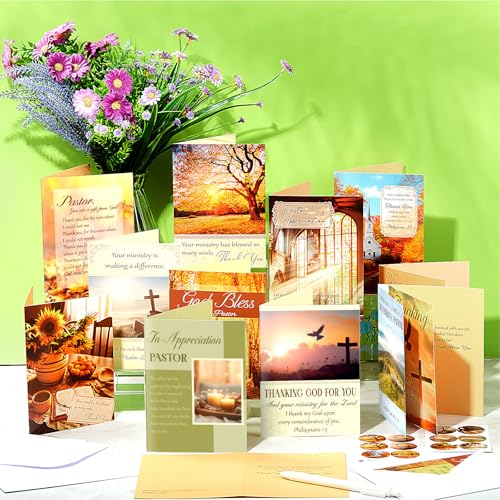 AmazingSpark 24 Pack Pastor Appreciation Cards with Envelopes, Rustic - style: Rustic