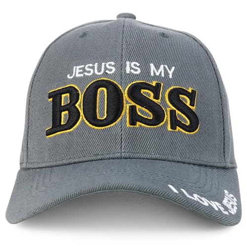 Trendy Apparel Shop Only Jesus Praying Hand Embroidered Christian Ball Cap - color: Dark Grey 3