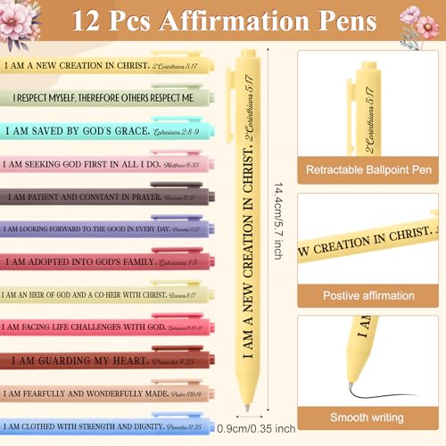 Kosiz 24 Pcs/12 Set Positive Affirmation Gifts Bulk for Women,Bible - style: Bible