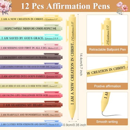 Kosiz 24 Pcs/12 Set Positive Affirmation Gifts Bulk for Women,Bible - style: Bible