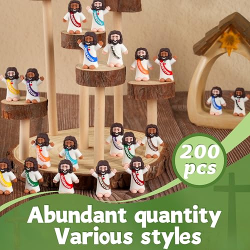 Little Mini Jesus Figures, Tiny Brown, Black, Baby Jesus Loves You Figures - size: 200pcs