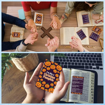 Gospel Tracts for Evangelism, Halloween Scripture Cards for Church - color: I'm like a christian pumpkin
