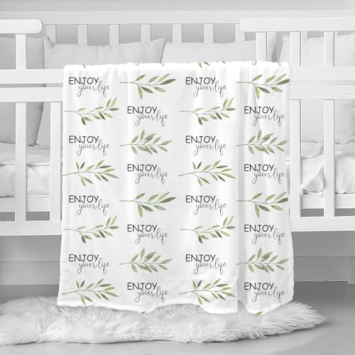 Fleece Baby Blankets for Girls & Boys, Infant Toddler Blanket - color: White Branch