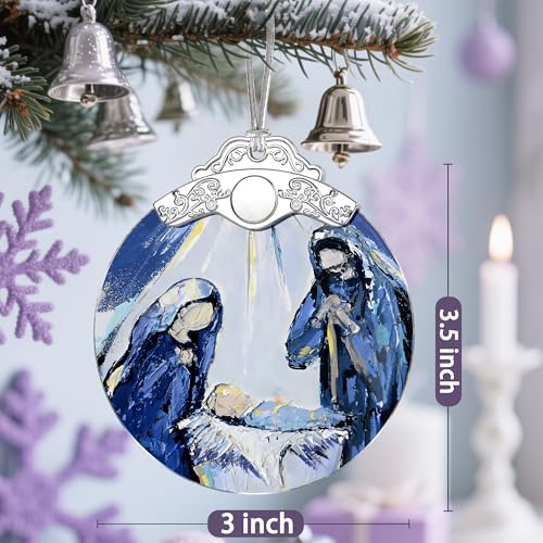 Stained Glass Christian Ornament, Nativity Christmas Ornaments, Christmas Decorations for Tree, Holiday Ornament, Christian Gifts, Religious Gifts, Gift Ideas & Xmas Gift