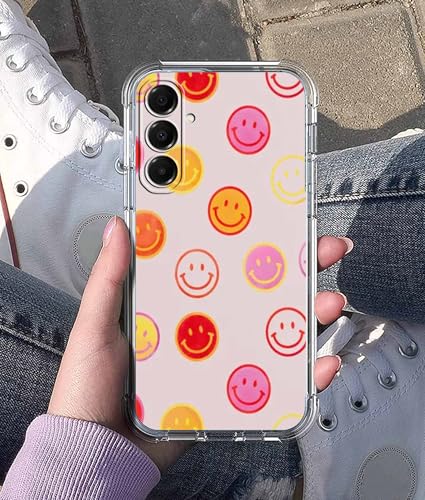 Cute Smiling Face Case Compatible with Samsung Galaxy A17,Colourful Smile Collage,Unique Trendy TPU Bumper Case,SA17 - color: Smiling Face, size: Samsung Galaxy A17