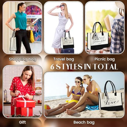 Abbylike 12 Pcs Christian Gifts Canvas Tote Bags Bulk