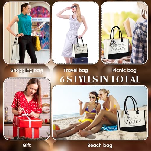 Abbylike 12 Pcs Christian Gifts Canvas Tote Bags Bulk