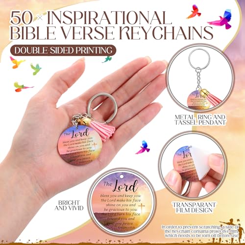 Aurelema Christian Keychains Gifts Bulk for Church Bible Verse