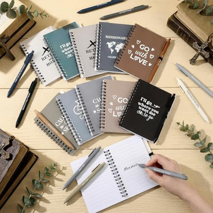 Gueevin 12 Pack Christian Gifts Prayer Journal for Woman Notebook Pen Set