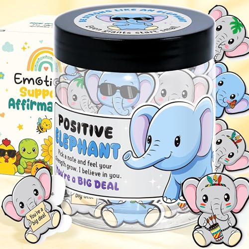 Elephant Gifts For Women, Mom, Friends, Teens, Coworkers - Elephants Desk Decoration, Positive Elephant Gift, Inspirational Chrismas Gifts - White Elephant Gift for Women - color: Positive Elephant