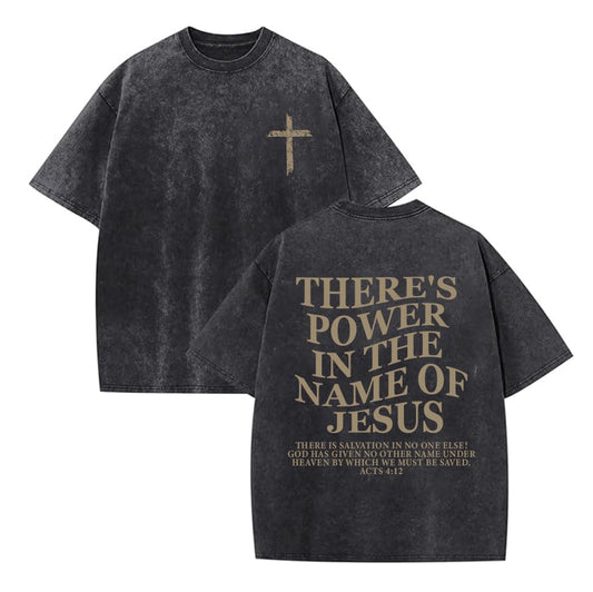Christian Shirt for Men Jesus Loves You Shirt Oversized Acid Wash Tops - color: Darkgrey-b, size: Small