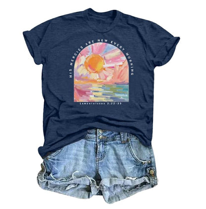 Christian Shirts for Women Jesus Religious Faith Tops - color: Blue, size: X-Large