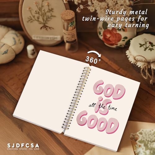 Christian Notebook Journal, Bible Verse Journal for Women, Bible Journaling Supplies, Christian Gifts for Women Faith, God Is Good All the Time Scripture Religious Spiral Notebook 5.5x8.3 In - color: God Is Good All The Time