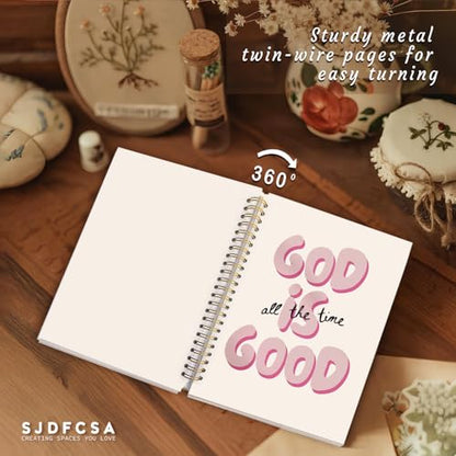 Christian Notebook Journal, Bible Verse Journal for Women, Bible Journaling Supplies, Christian Gifts for Women Faith, God Is Good All the Time Scripture Religious Spiral Notebook 5.5x8.3 In - color: God Is Good All The Time