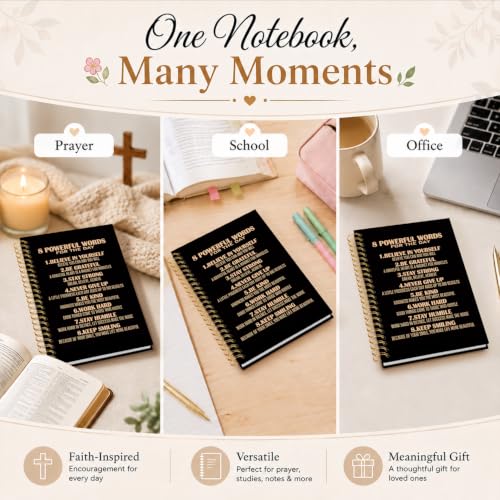 Motivational Notebook,Inspirational 8 Powerful Words for Gifts - color: Motivational Theme