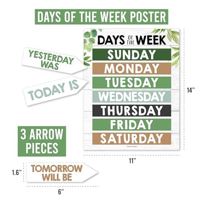 Classroom Calendar Set Bulletin Board Decorations, 98pc School Calendar Set - color: Farmhouse Classic
