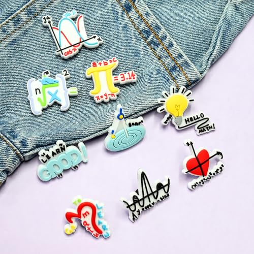 Cute Pins Bulk, Funny Lapel Badge Pins Rubber Brooch Pins for Backpacks, Hats, Bags - style: Math-24PCS