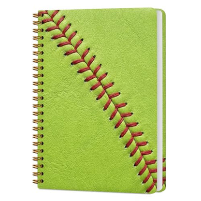 Softball Print Spiral Notebook, Unique Gifts for Softball Fans,5.8x8.3 Inch - color: Softball Stitch