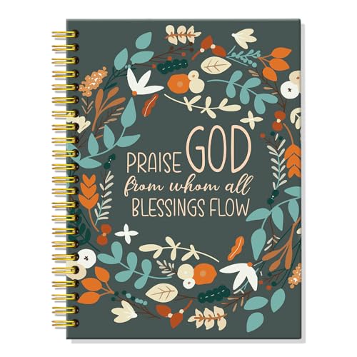 ERHACHAIJIA Praise God from Whom All Blessings Flow Lined Spiral Notebook - color: Dark Green-yellow