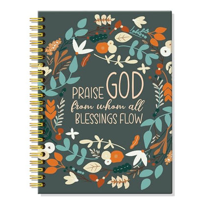 ERHACHAIJIA Praise God from Whom All Blessings Flow Lined Spiral Notebook - color: Dark Green-yellow