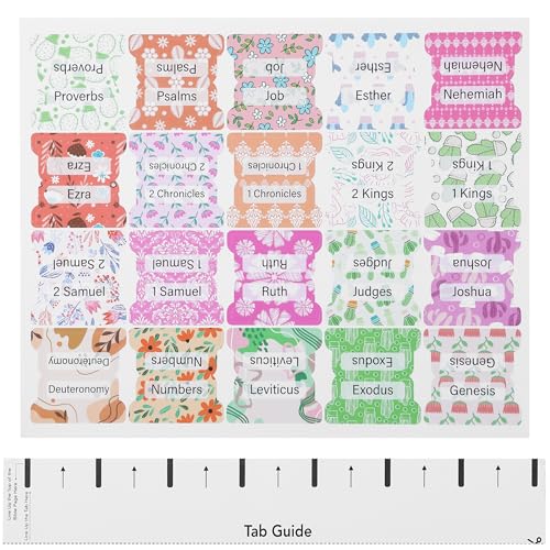 Mr. Pen- Laminated Bible Tabs, 120 pcs, Easy-to-Read & Apply - color: Garden Glory