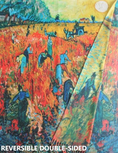 Umjetnost Soft Cashmere Feel Scarf For Women Winter Warm Scarves Large Shawl Wrap Monet Van Gogh Art Print - color: C30 Red&blue