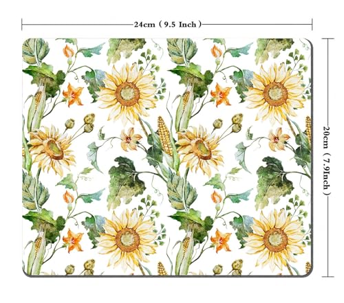 TSSOHU Mouse Pad, Yellow Sunflower Mouse Pad, Mousepad Rectangle Customized Mouse Pads with Designs Non-Slip Rubber Smooth MousePads for Computer Laptop, WMJMP2431, 9.5*7.9 Inch - color: WMJ131