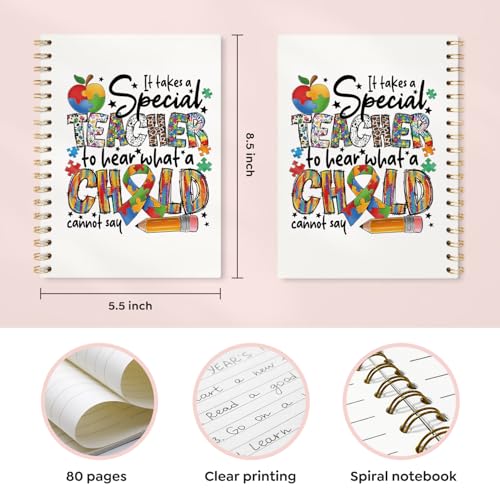 VONTP Special Autism Teacher Spiral Notebook Journal, 5.5x8.3 Inch - color: 008-teacher
