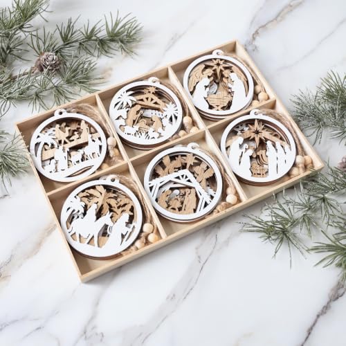 18 Pieces Nativity Scene Ornaments Christmas Tree Decorations