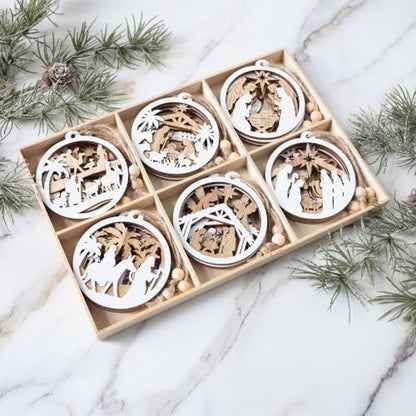 18 Pieces Nativity Scene Ornaments Christmas Tree Decorations