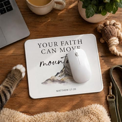 QIYUHOY Christian Mouse Pad, 9.5x7.9 Inch - color: your faith can move mountains