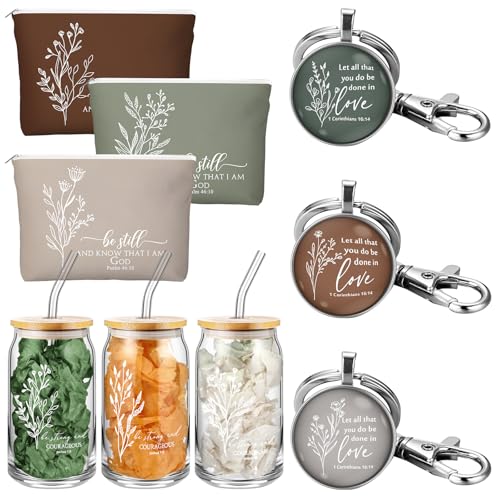 Hoolerry 9 Pcs Christian Gifts Bulk for Women Church Gifts, Bible - style: Bible