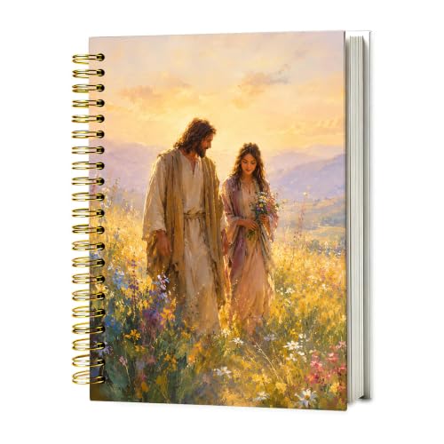 Jesus and Woman Christian Spiral Notebook 5.5 x 8.3 Inch - color: White YS-4