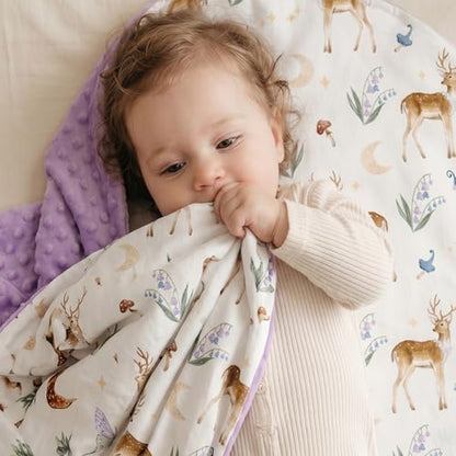 Fleece Baby Blankets for Girls & Boys, Infant Toddler Blanket - color: Purple Deer