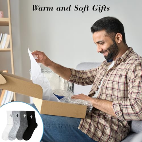 16 Pairs Christian Cross Socks Bulk Religious Elastic Crew Socks Christian Gifts for Men Women - color: Multicolor