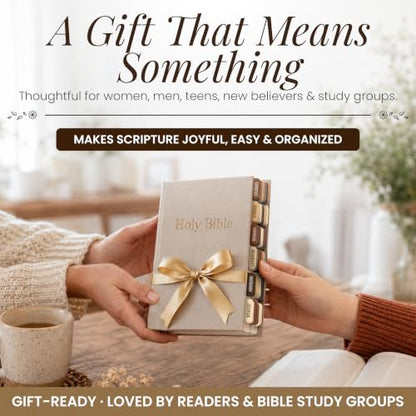 90 Christian Bible Tabs for Women, Men & Kids - Brown - color: Brown